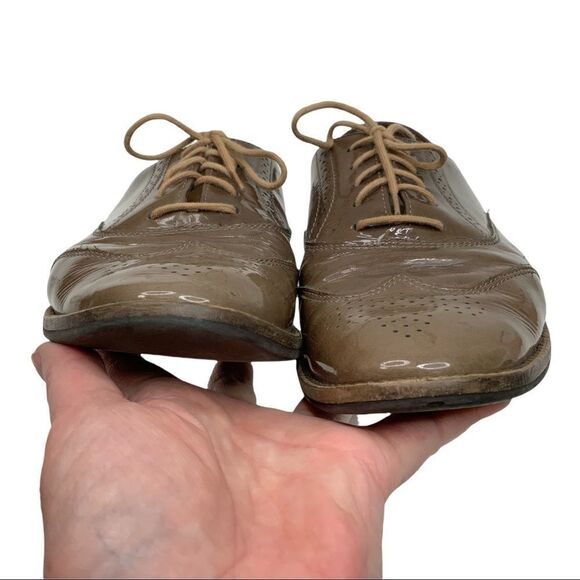 PAUL GREEN MUNCHIN Olive Brown Patent Leather Oxfords Size US 10.5 - Picture 7 of 13